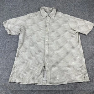 Concepts By Claiborne Shirt Mens Large Beige Plaid Collared Button Down - Picture 1 of 8