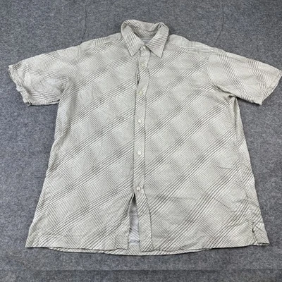 Concepts By Claiborne Shirt Mens Large Beige Plaid Collared Button Down - Image 1 of 4