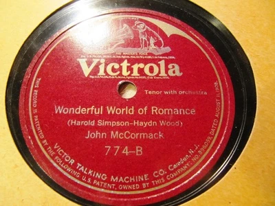 1918 John McCormack IRISH Love's Garden of Roses / Wonderful World of Romance  - Image 1 of 2