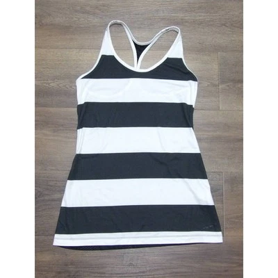 Camiseta sin mangas Nike Racer Back - Rayas Blanco y Negro 648557-010 - Para mujer Talla Pequeña Foto 1 de 4