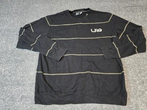 LRG Lifted Research Group Pullover Sweater Mens 2XL Black Striped Y2K Street - Picture 1 of 8