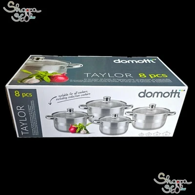 Set Pentole Acciaio Taylor 8 Pezzi Per tutti i piani cottura anche induzione - Image 1 of 3