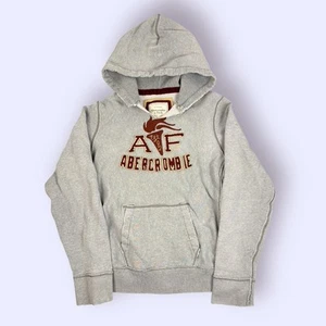 Vintage Y2K Abercrombie Fitch Hoodie Heavy Mens Size XL Distressed Gray - Picture 1 of 8