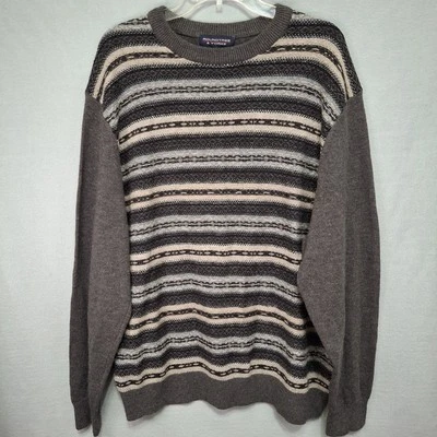 Suéter Pullover Roundtree & Yorke XL Para Hombre Gris Negro Mezcla de Lana Nuevo Foto 1 de 4