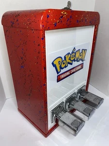 $2 Vend Red 3 Column Sticker Tattoo Pokemon Card Vending Machine Sports Cards - Picture 1 of 10
