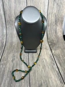 Jay King Mine Finds Malachite & Amber Necklace 42" - Picture 1 of 9