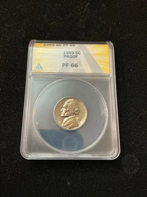 1959 Proof Jefferson Nickel ANACS PF66 - Image 1 of 4