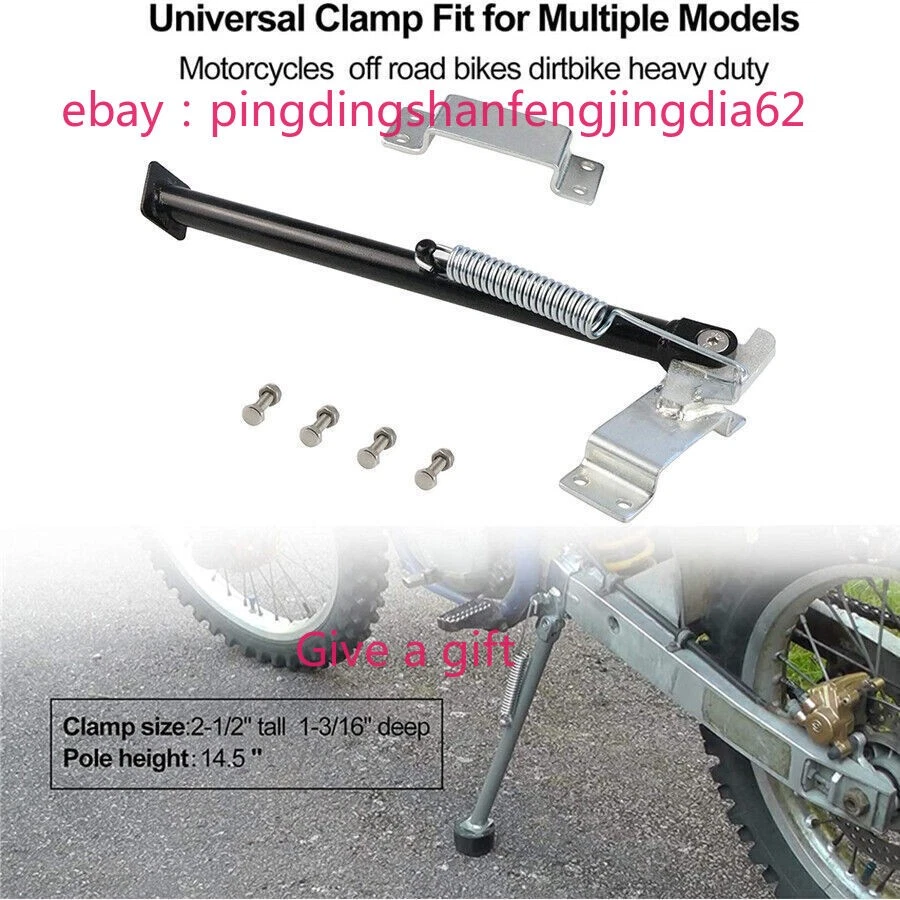14" Clamp Frame On Side Kick Stand Kit For Dirt Bike CR125/250/500 KX125/250/500 Foto 1 de 4