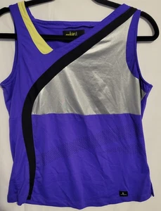 Camiseta sin mangas Jamie Sadock Actif para mujer mediana púrpura plateada golf bloques de colores A42234 - Imagen 1 de 10