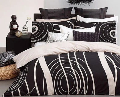 Juego de funda nórdica Doona edredón de lino negro Logan and Mason MURRAY 2 piezas - ÚNICO Foto 1 de 3