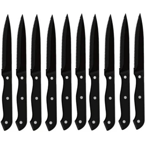 Steak Knives Set of 10, Stainless Steel Serrated Steak Knife, Dishwasher Safe - Picture 1 of 11