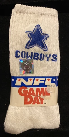 Vintage Dallas Cowboys Authentic Game Day  Logo Stripe Mens Sock Size 10-13 Cover
