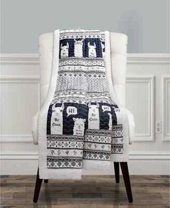 Lush Decor Llama Stripe Sherpa Throw Blanket, Multicolor, 60 Inches X 50 Inches - Picture 1 of 5