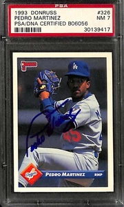 Pedro Martinez 1993 Donruss #326 Signed Card PSA NM 7 & PSA/DNA Autograph - Picture 1 of 3