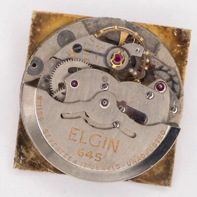 Vintage Elgin Caliber 645 17-Jewel Automatic Wristwatch Movement, Parts / Repair - Image 1 of 4