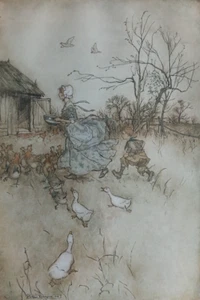 Antique Reframed Print from Rip Van Winkle Book by Arthur Rackham - Picture 1 of 5