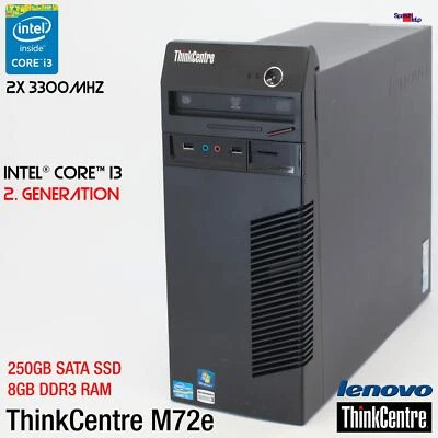 IBM LENOVO THINKCENTRE M72E A5G I3 COMPUTER PC 250GB SSD 8GB RS-232 WINDOWS 10 - Immagine 1 di 4