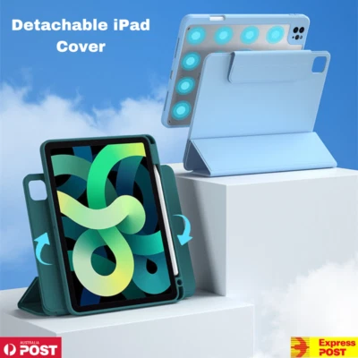 2 In 1 For iPad Air 10.9 Pro 11 12.9 Detachable 360 Magnetic Leather Cover Case - Image 1 of 4