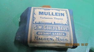 antique apothecary Mullein Herb sealed packages S.W.Gould - Picture 1 of 1