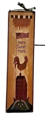 HOME SWEET HOME Country Morn Rustic Wood Wall Art Plaque Sign Approx 22" x 5.5" - Image 1 of 4