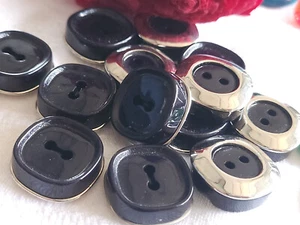 Lot 6  boutons vintage bleu trés foncé trous argenté  2,2 cm ref 4999 - Picture 1 of 3