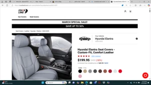 2024 Hyundai Elantra gray leather seat covers - Picture 1 of 4