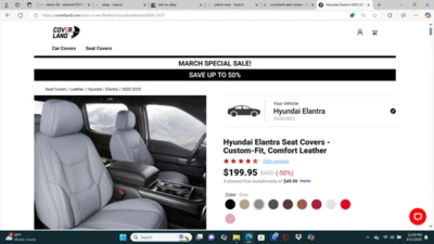2024 Hyundai Elantra gray leather seat covers - Image 1 of 4