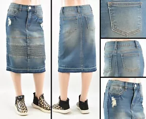Neu Little Girls Denim Rock Größe 4/6 Basistaschen Stil #RK-78035 Vintage - Bild 1 von 1