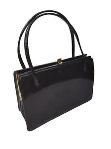 Harrods Vintage 1960s Brown Leather Handbag - Picture 1 of 17