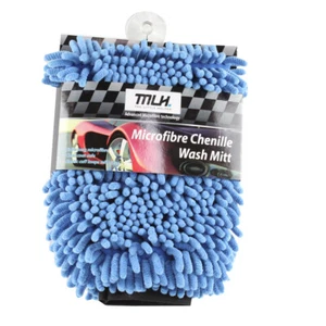MLH 64MLH303 Blue Microfibre Wash Mitt Sponge - Lint Free Snug Fit - Picture 1 of 4