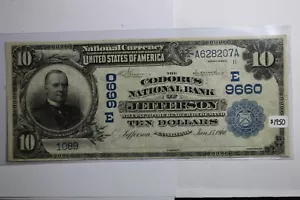 1902 10 $ Codorus National Banknote Jefferson Pennsylvania E9660 #A628207A - Bild 1 von 5