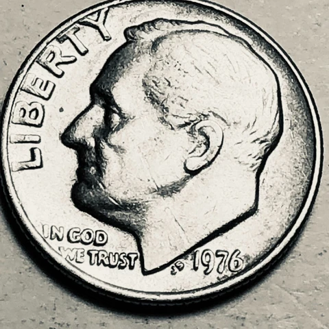 1976 p Roosevelt dime Cover