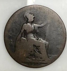 1897 Great Britain Penny Bronze KM 790 - Picture 1 of 3