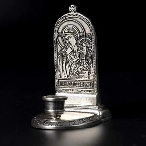 Candelabro Theotokos Paramythia - portacandele ortodosso Vergine Maria - Foto 1 di 2