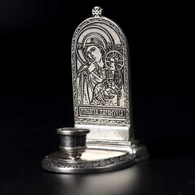 Candelabro Theotokos Paramythia - portacandele ortodosso Vergine Maria - Immagine 1 di 2