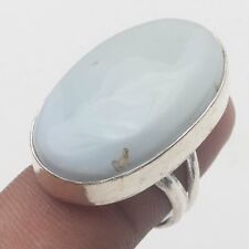 K10997 Owyhee Blue Opal Sterling Silver Plated Ring US 8.5 Gemstone Jewelry