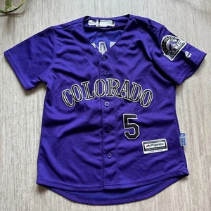 Colorado Rockies Carlos Gonzalez #5 Shirt Jersey Majestic MLB Purple Youth S - Picture 1 of 6