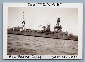 c1931 USS Texas BattleShip Photo San Pedro California - Picture 1 of 2