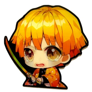 Demon Slayer Zenitsu Agatsuma Anime Sticker 3D Motion for car/laptop Cute New - Picture 1 of 4