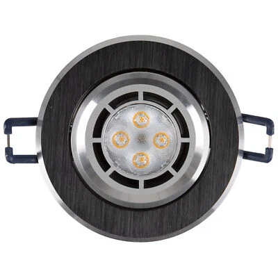 Faretto LED A Incasso 200-240V AC 5W 16302-9 0 Ø68 IP20 Alluminio Argento + Nero - Immagine 1 di 4