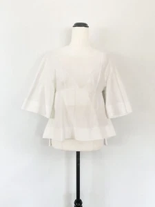 ALEXANDER WANG structured canvas cotton blend fan sleeve top / US 4 / AU 6, 8 - Picture 1 of 10