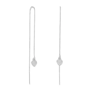 Ketteneinfädler Ohrringe mit Herz Tropfen Sterlingsilber - Bild 1 von 2