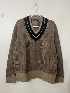 Polo Ralph Lauren Men's XL Iconic Glen Plaid Wool Cricket Sweater NWT RARE - Picture 1 of 7