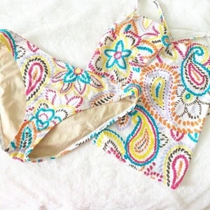 Victoria's Secret multi way cream paisley floral print Tankini set 34C - Picture 1 of 8