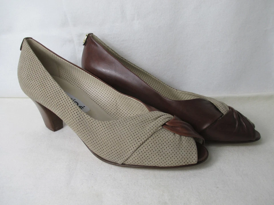 Vintage Maripe´ Forato Mujer Zapatos Dos -Tono Talla 40,5 Made IN Italy - Imagen 1 de 4