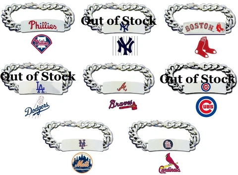 1 ID Bracelet NEW MLB Official Licensed 8.5” Heavy Metal Mens Womens CHOOSE TEAM Cover