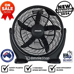 Heller 50cm Floor/Desk High Velocity Air Cooler Fan/Cooling/Circulator - Black - Picture 1 of 7