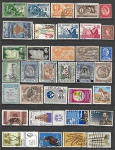 Pacchetto francobolli mondiali mix di 34 francobolli fuori carta collezione mondiale usati - Foto 1 di 1