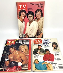 Vintage TV Guide ERIK ESTRADA IDAHO Edition 1980 1982 1983 Lot of 3 - Picture 1 of 5