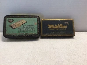 Vintage White Rose Orange Pekoe Tea Balls/ Pastry Stickettes Tins - Picture 1 of 11